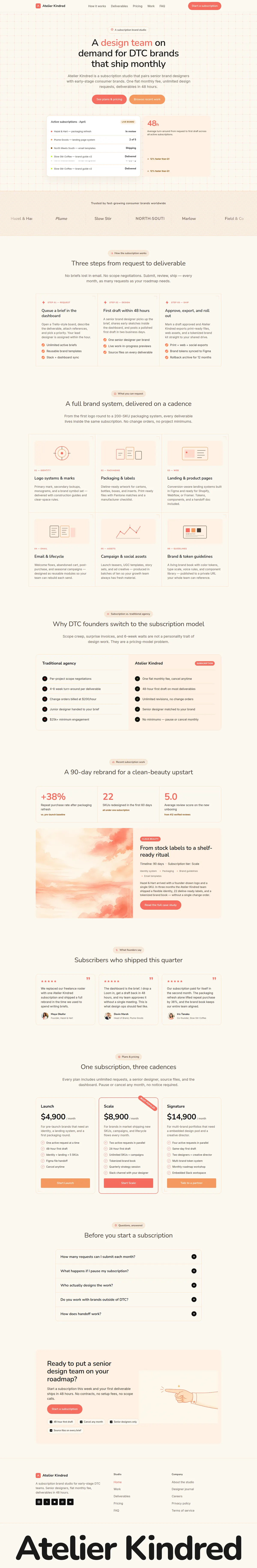 Warm Cream Coral Nunito Marketing preview